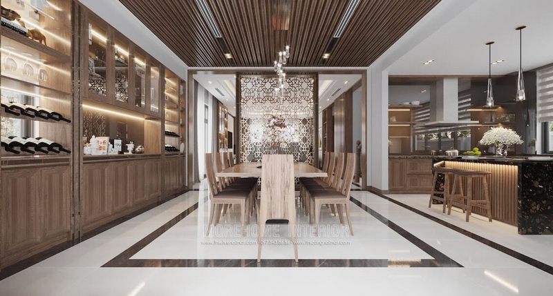 Bộ bàn ghế ăn 8 ghế gỗ óc chó có kiểu dáng đơn giản nhưng vẫn đảm bảo tinh tế.
